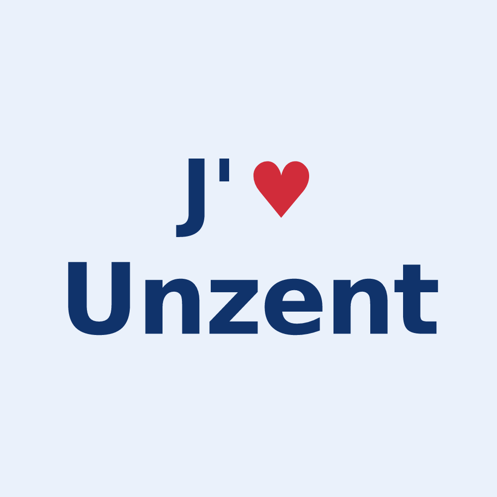 Sticker personnalisé Unzent — design J'aime Unzent