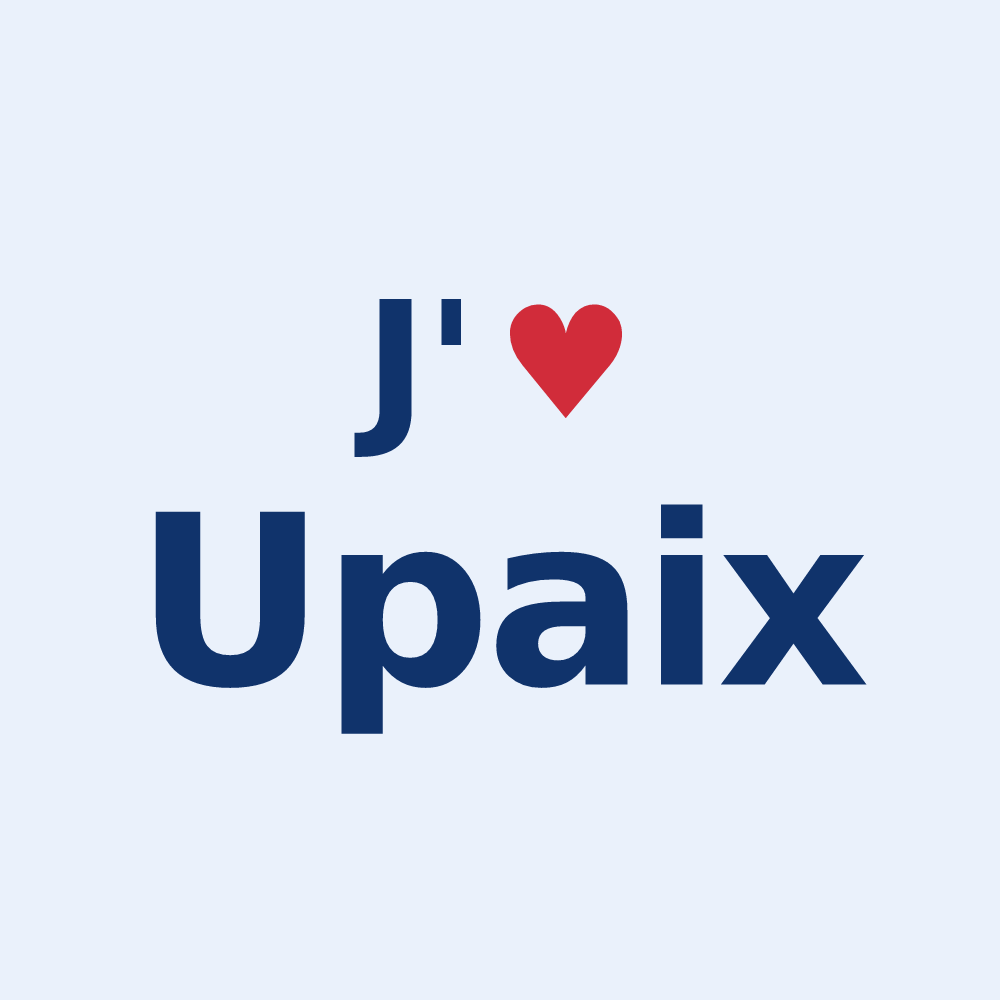Sticker personnalisé Upaix — design J'aime Upaix