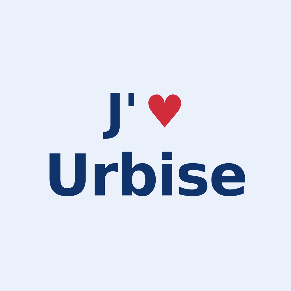 Sticker personnalisé Urbise — design « J'aime Urbise » imprimé sur le sticker