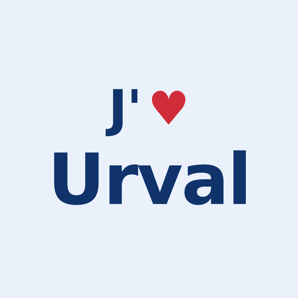 Sticker personnalisé Urval — design « J'aime Urval » imprimé sur le sticker