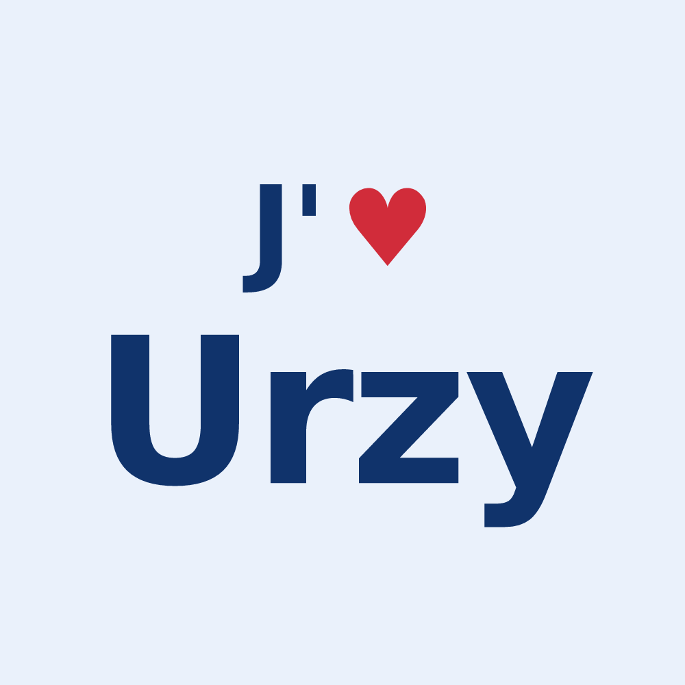 Sticker personnalisé Urzy — design J'aime Urzy