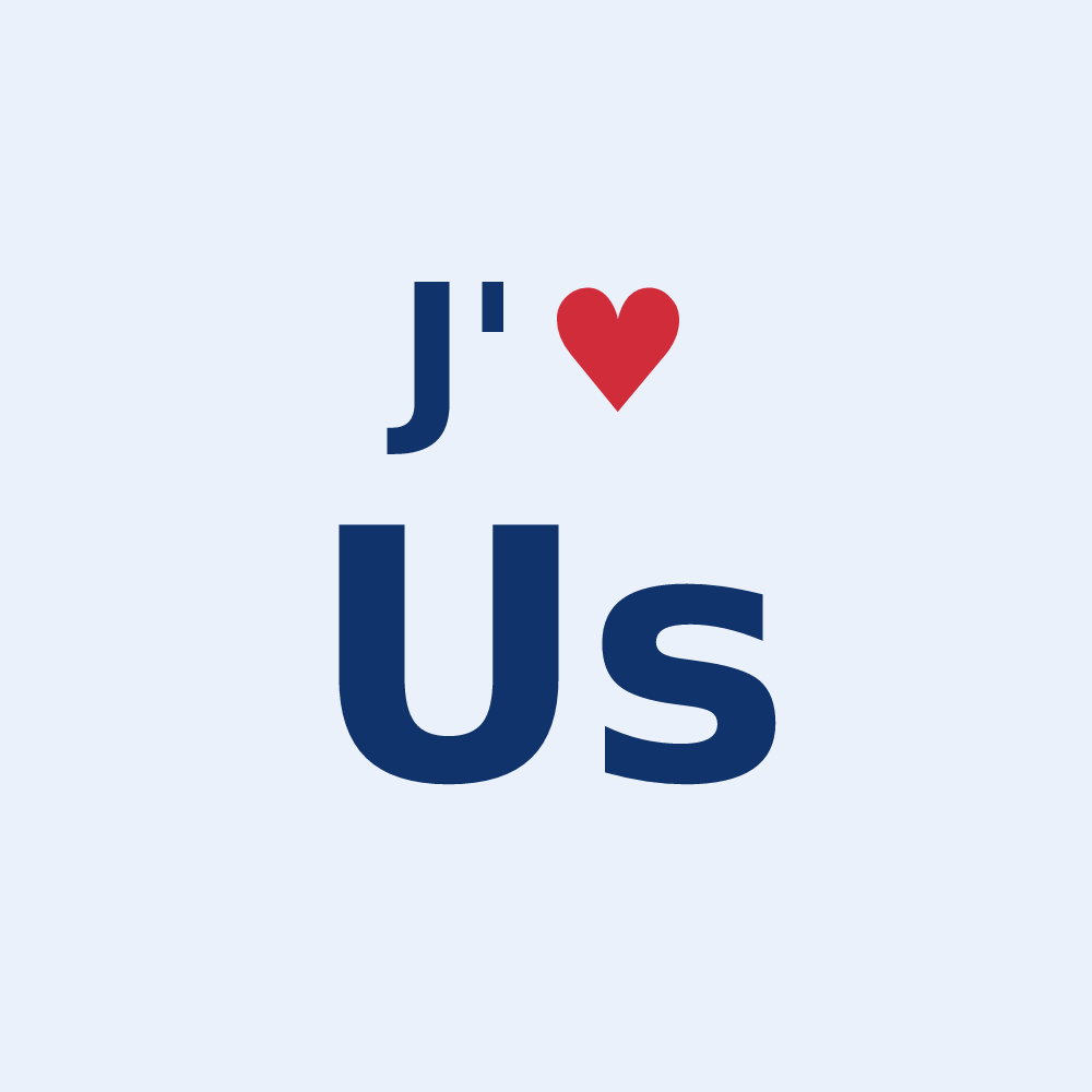 Sticker personnalisé Us — design J'aime Us