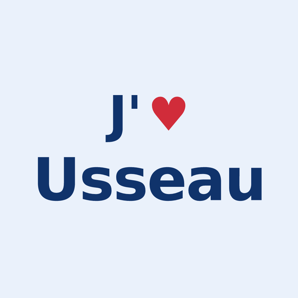 Sticker personnalisé Usseau — design J'aime Usseau