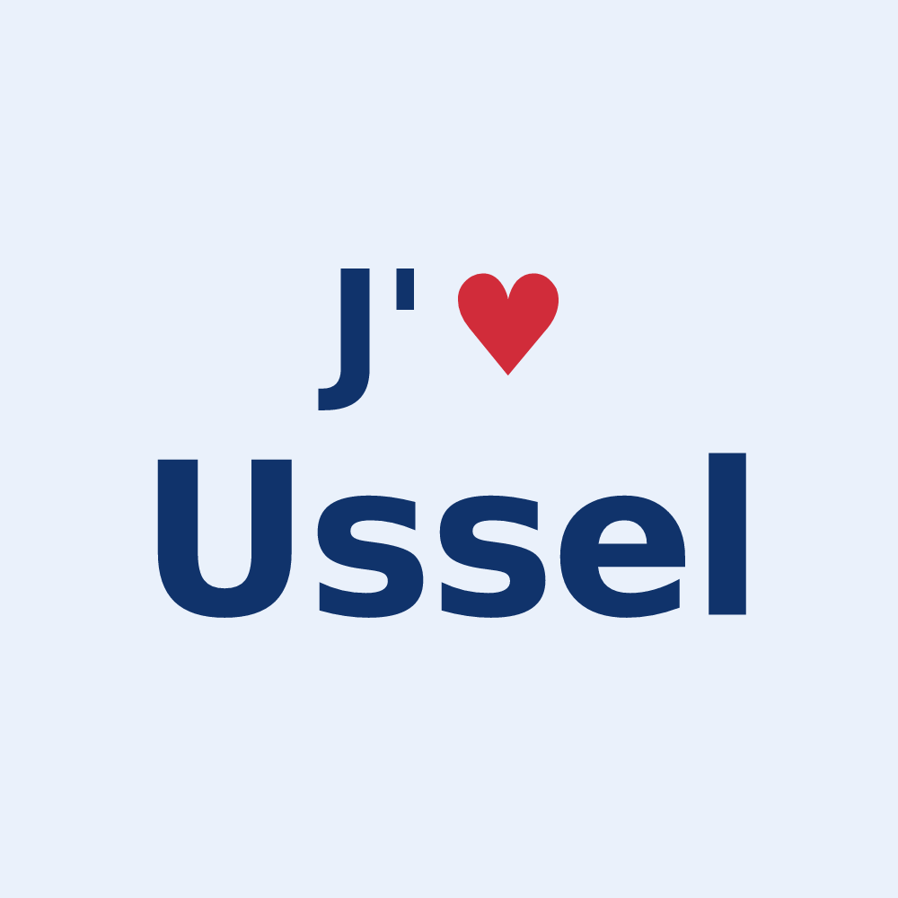 Sticker personnalisé Ussel — design J'aime Ussel