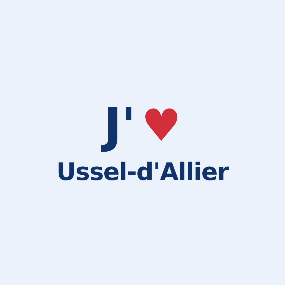 Sticker personnalisé Ussel-d'Allier — design J'aime Ussel-d'Allier