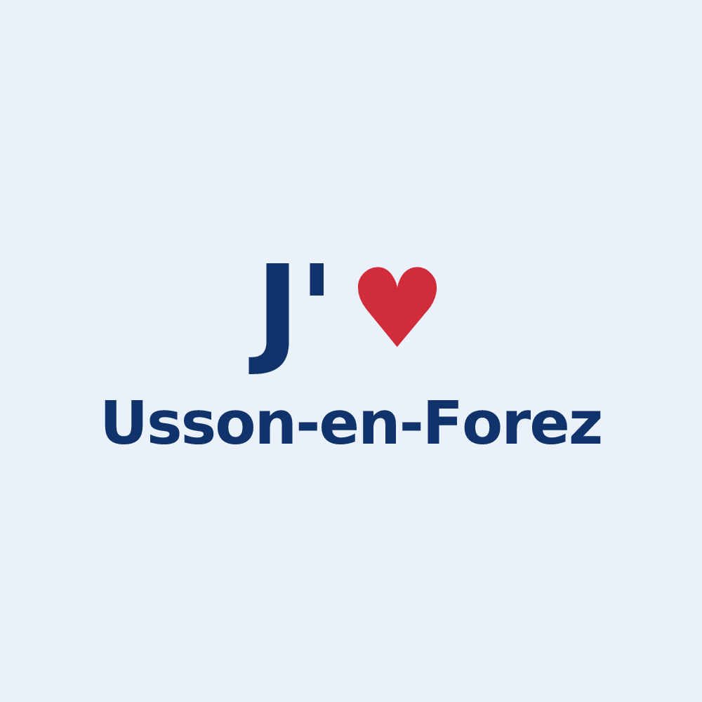 Sticker personnalisé Usson-en-Forez — design J'aime Usson-en-Forez