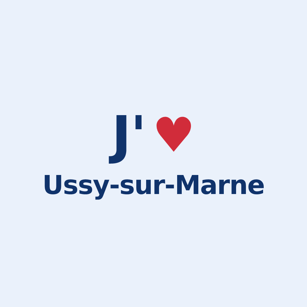 Sticker personnalisé Ussy-sur-Marne — design J'aime Ussy-sur-Marne