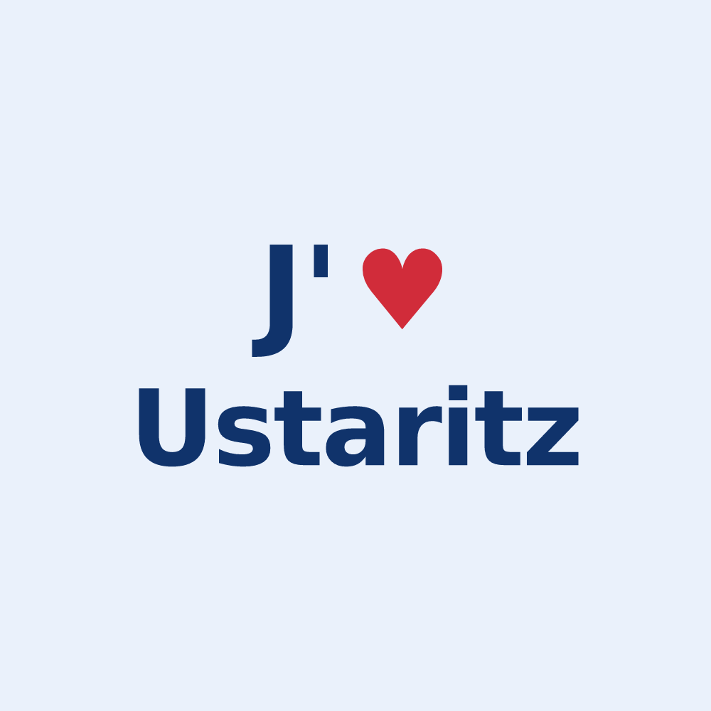 Sticker personnalisé Ustaritz — design J'aime Ustaritz