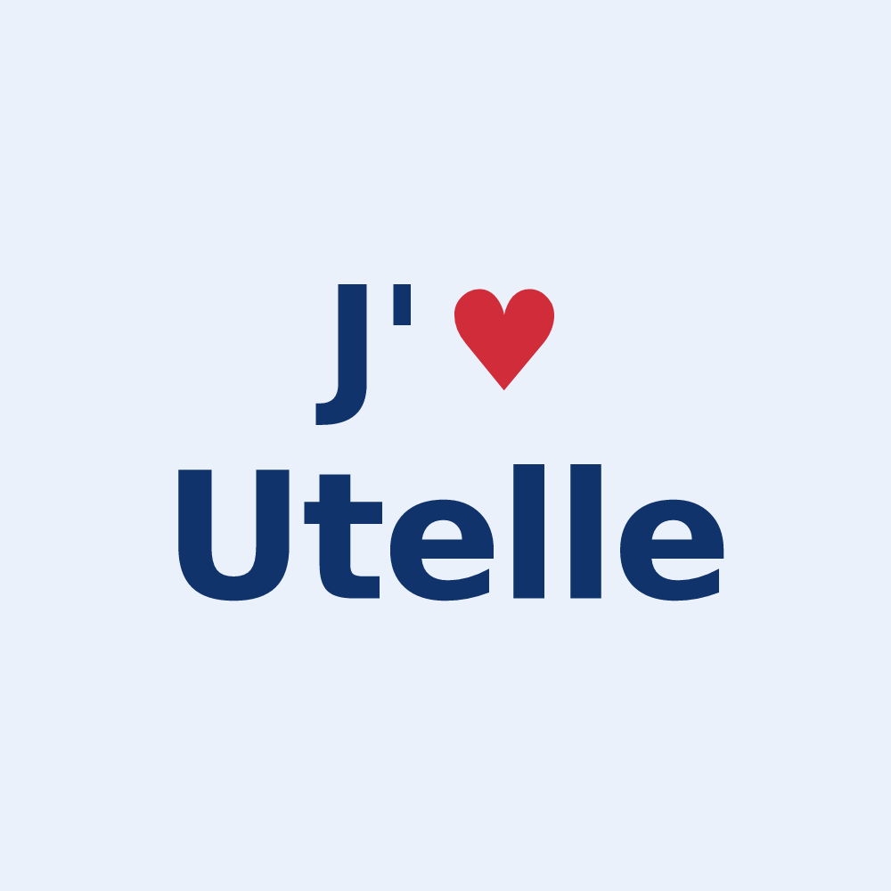 Sticker personnalisé Utelle — design J'aime Utelle
