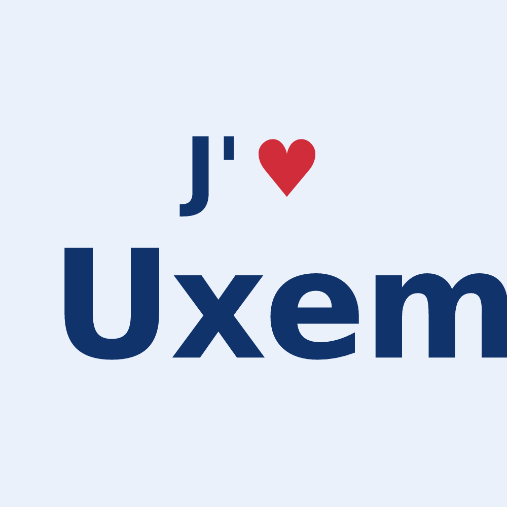 Sticker personnalisé Uxem — design J'aime Uxem