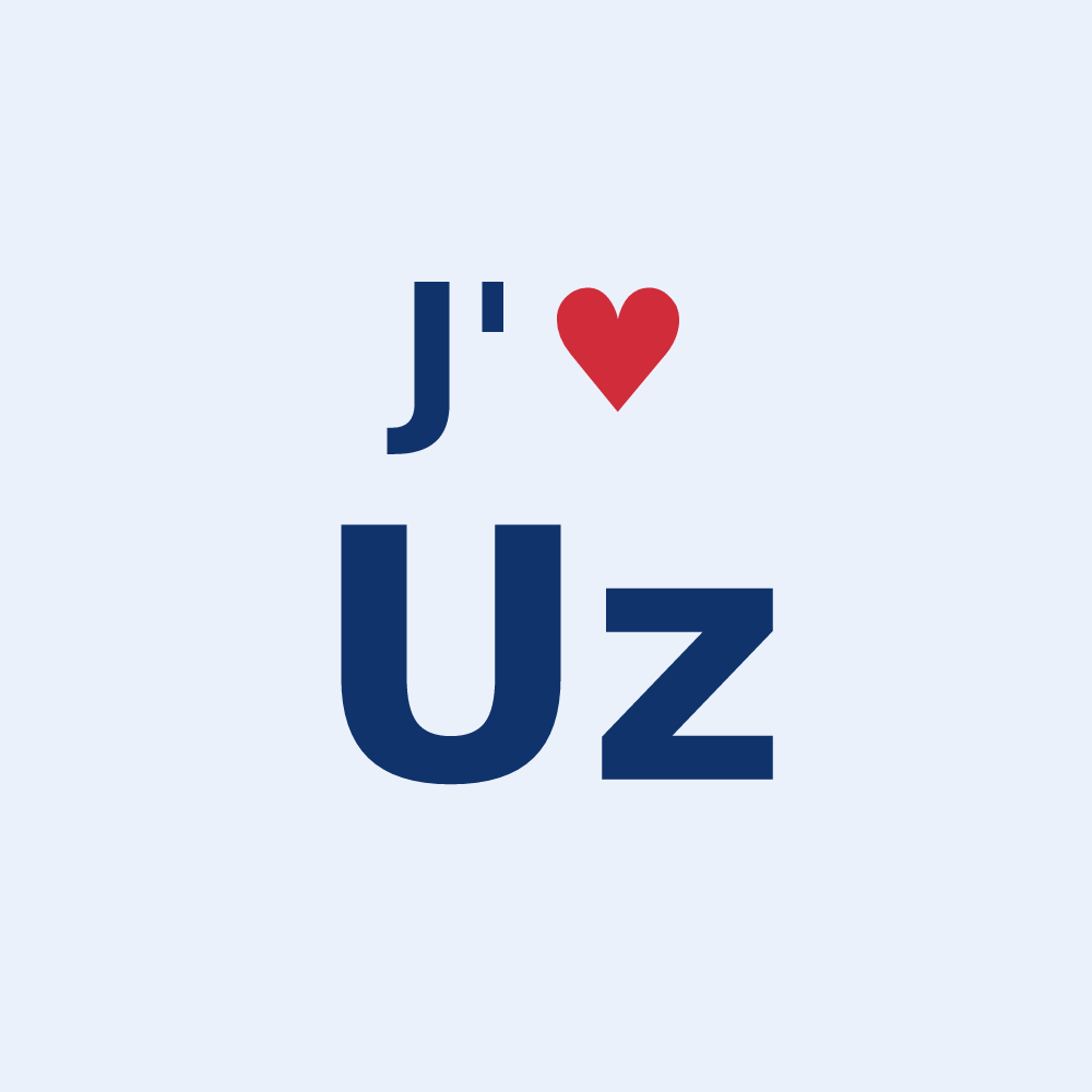 Sticker personnalisé Uz — design J'aime Uz
