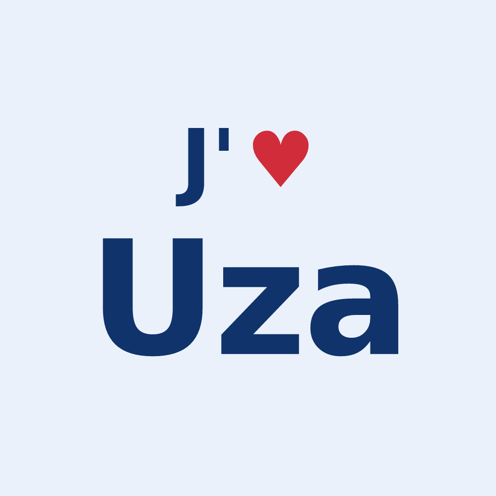 Sticker personnalisé Uza — design J'aime Uza