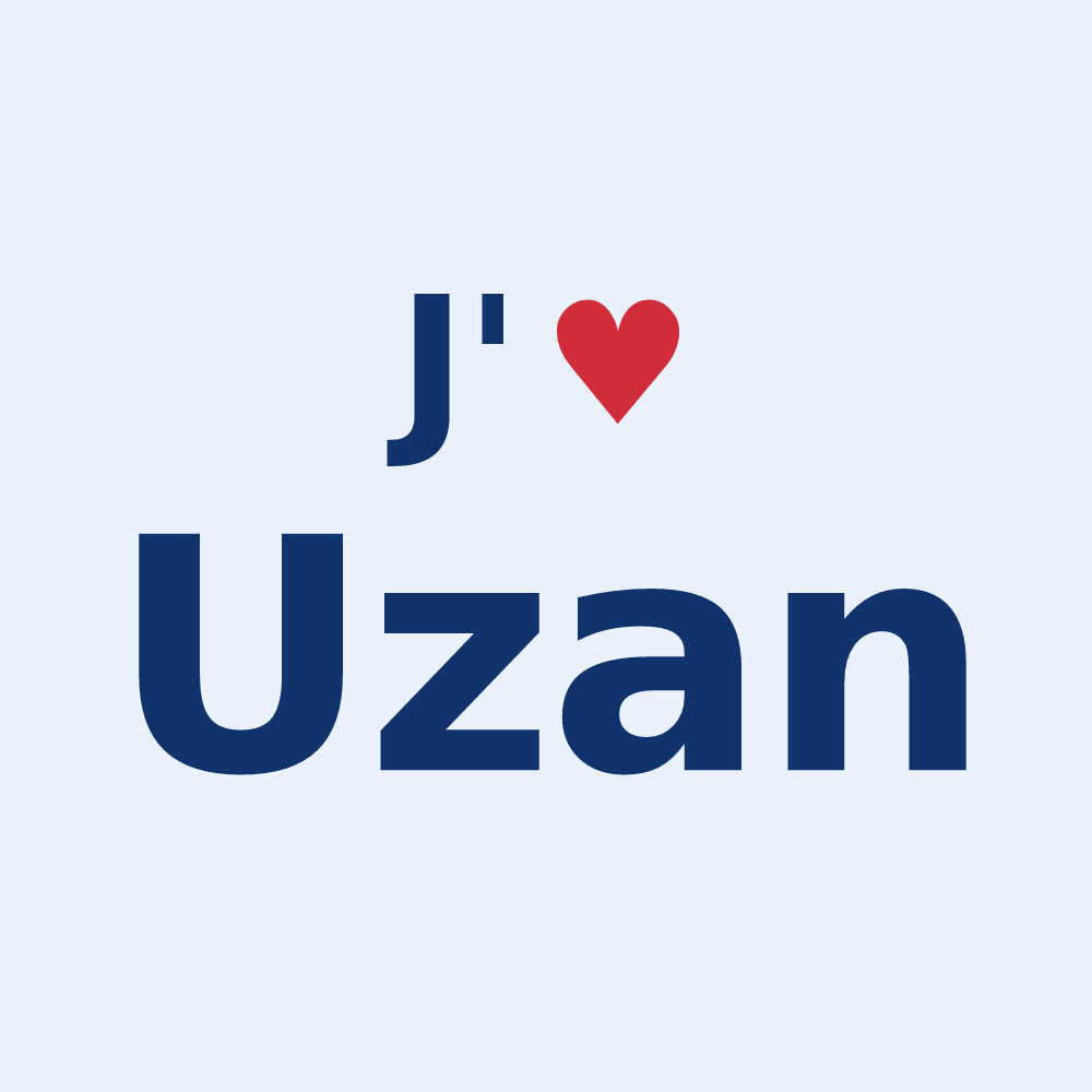 Sticker personnalisé Uzan — design J'aime Uzan