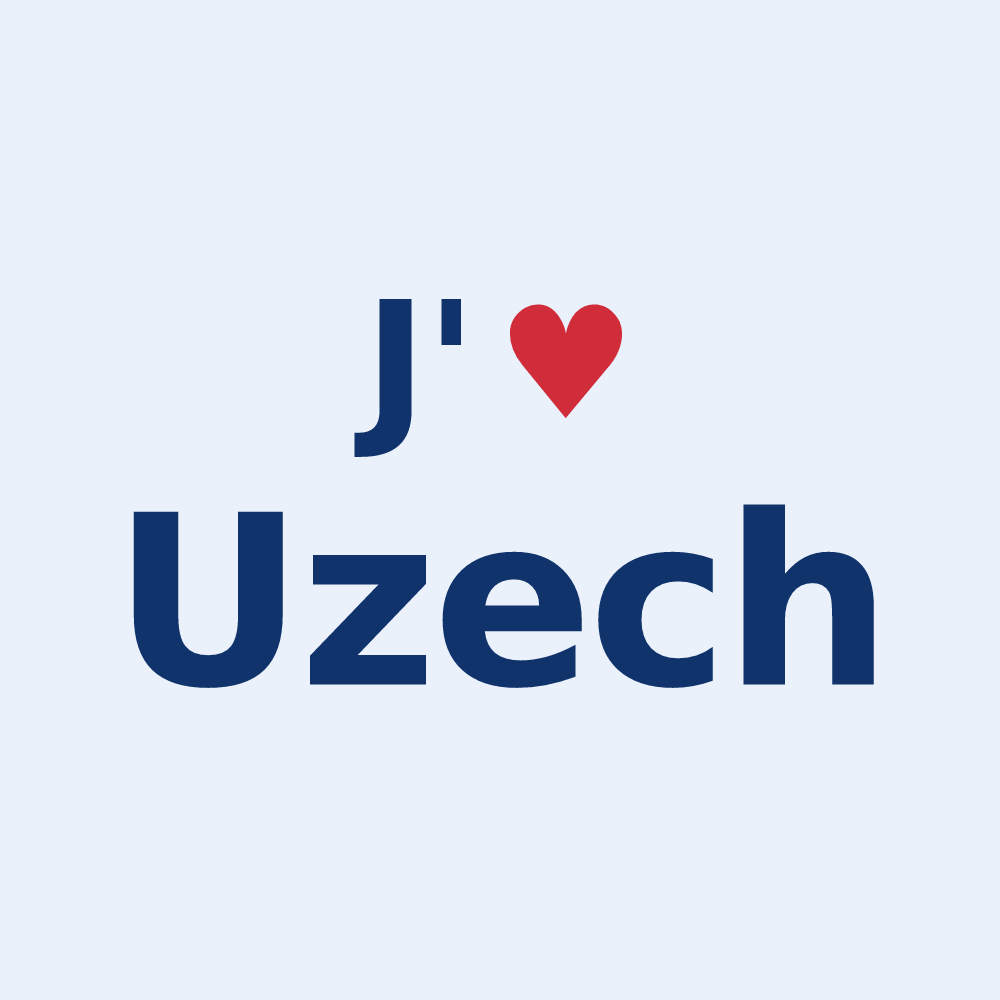 Sticker personnalisé Uzech — design J'aime Uzech