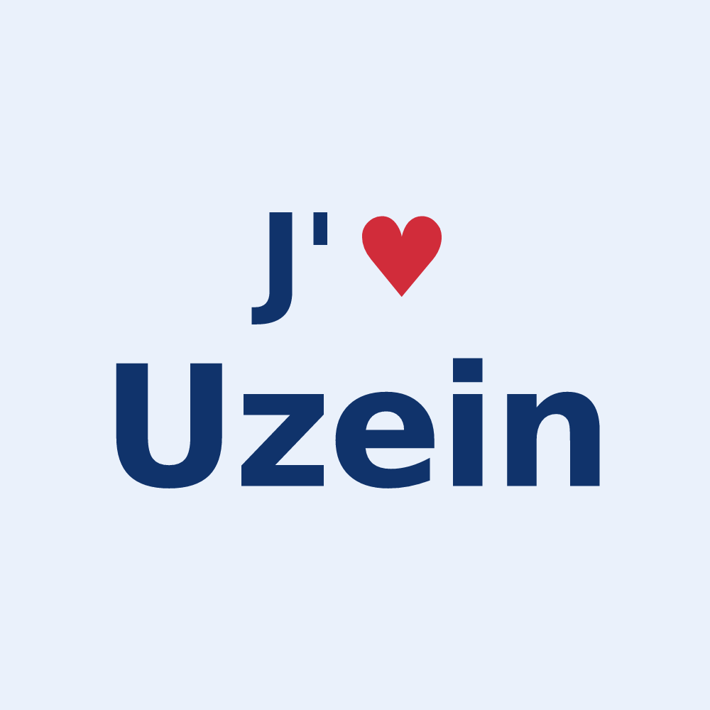 Sticker personnalisé Uzein — design J'aime Uzein