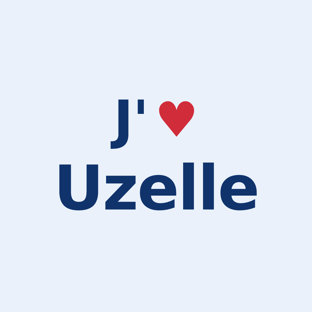 Sticker personnalisé Uzelle — design J'aime Uzelle