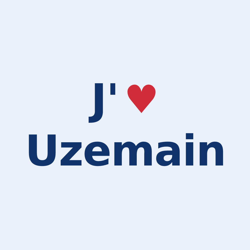 Sticker personnalisé Uzemain — design J'aime Uzemain