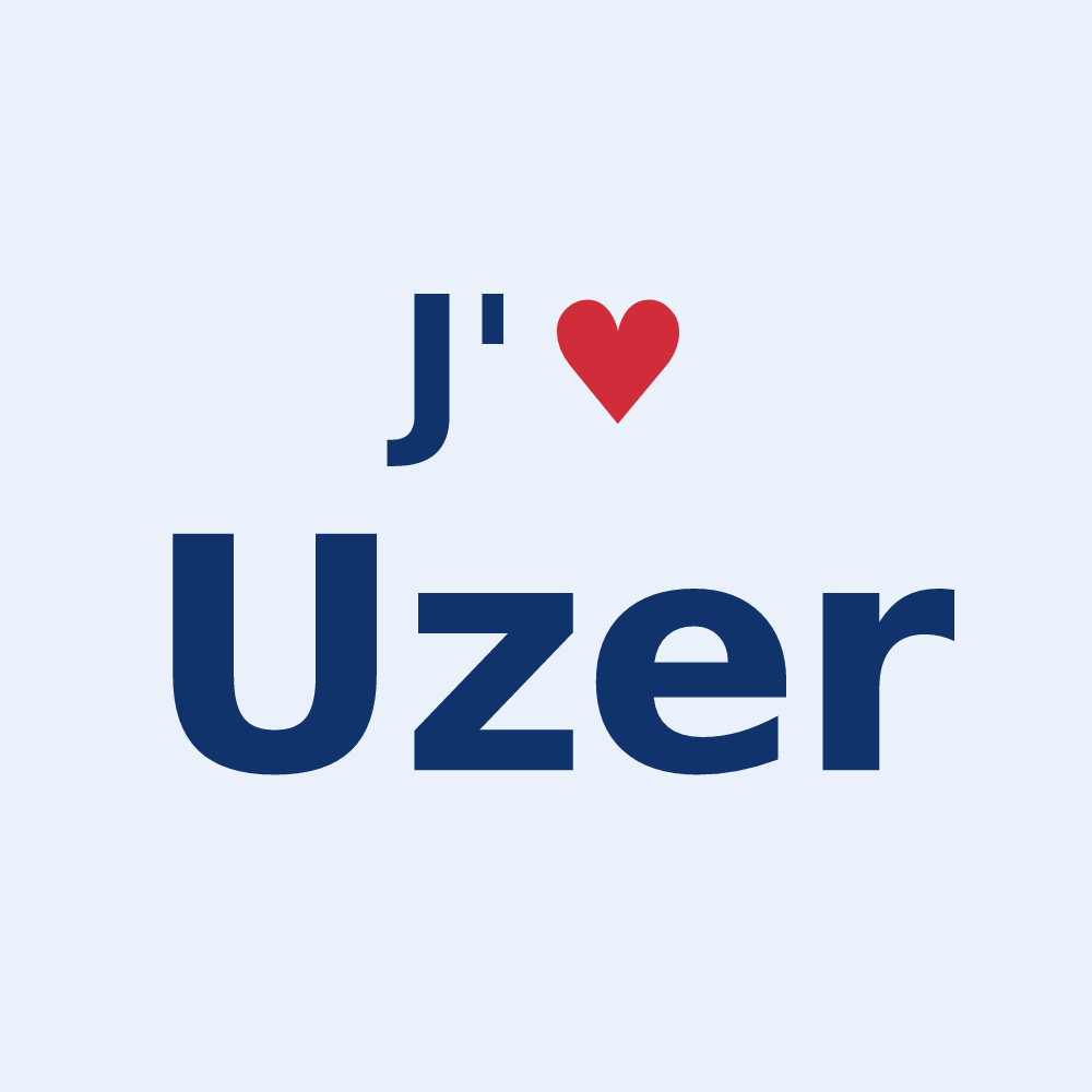 Sticker personnalisé Uzer — design J'aime Uzer