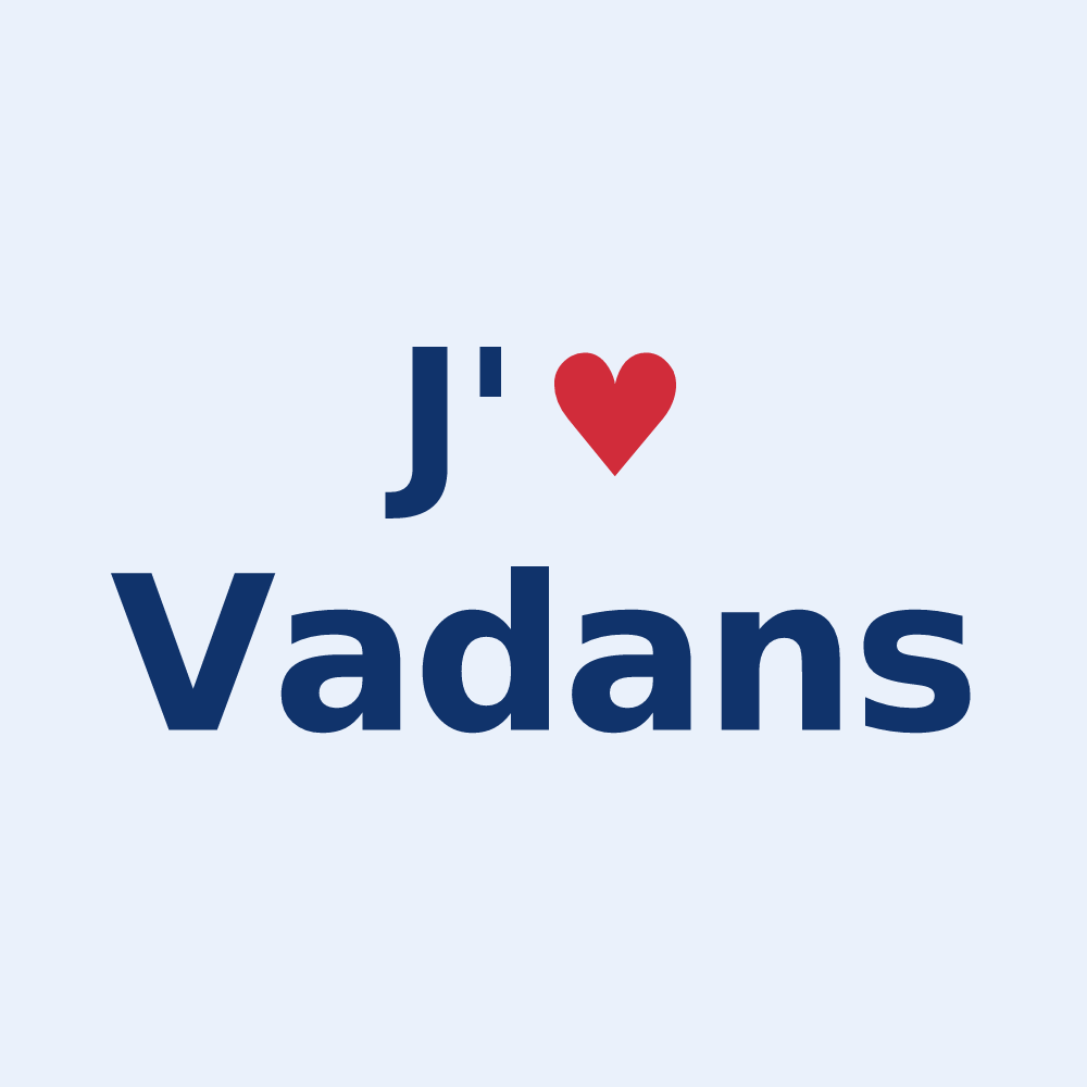 Sticker personnalisé Vadans — design « J'aime Vadans » imprimé sur le sticker