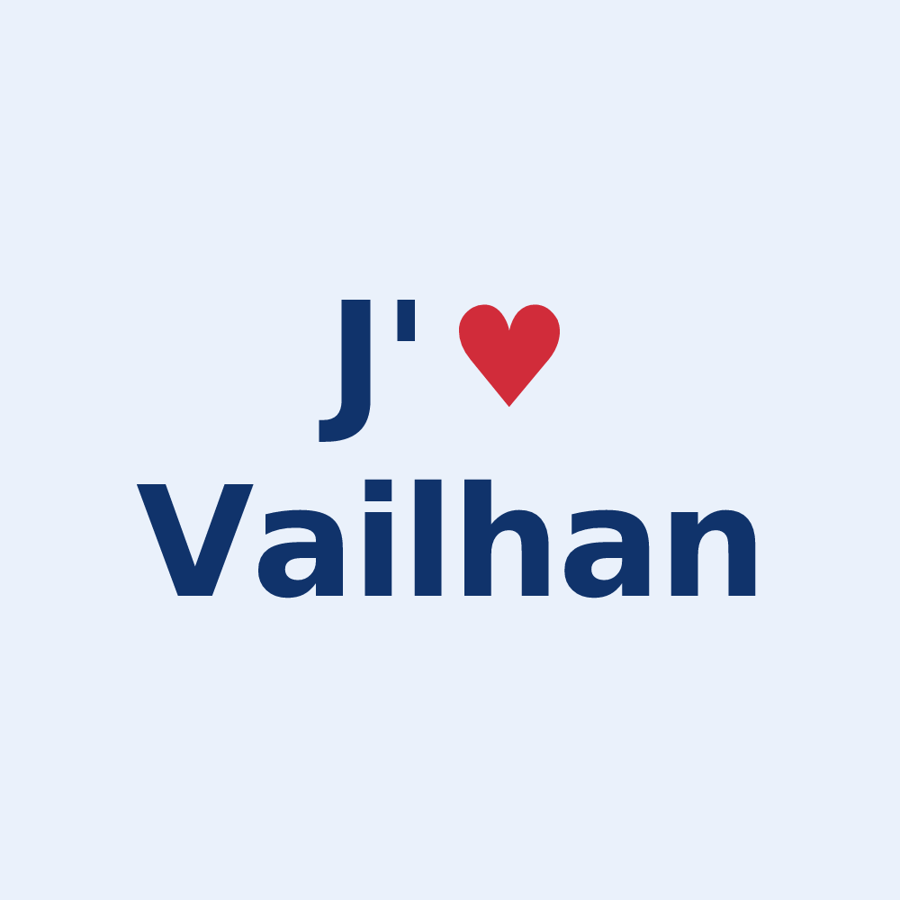 Sticker personnalisé Vailhan — design J'aime Vailhan