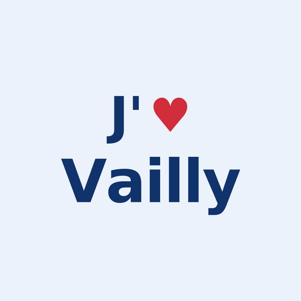 Sticker personnalisé Vailly — design J'aime Vailly