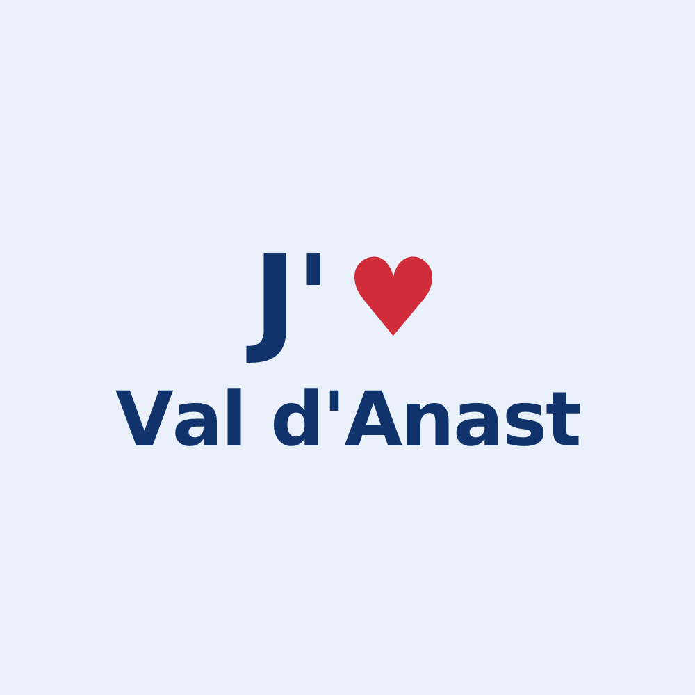 Sticker personnalisé Val d'Anast — design J'aime Val d'Anast