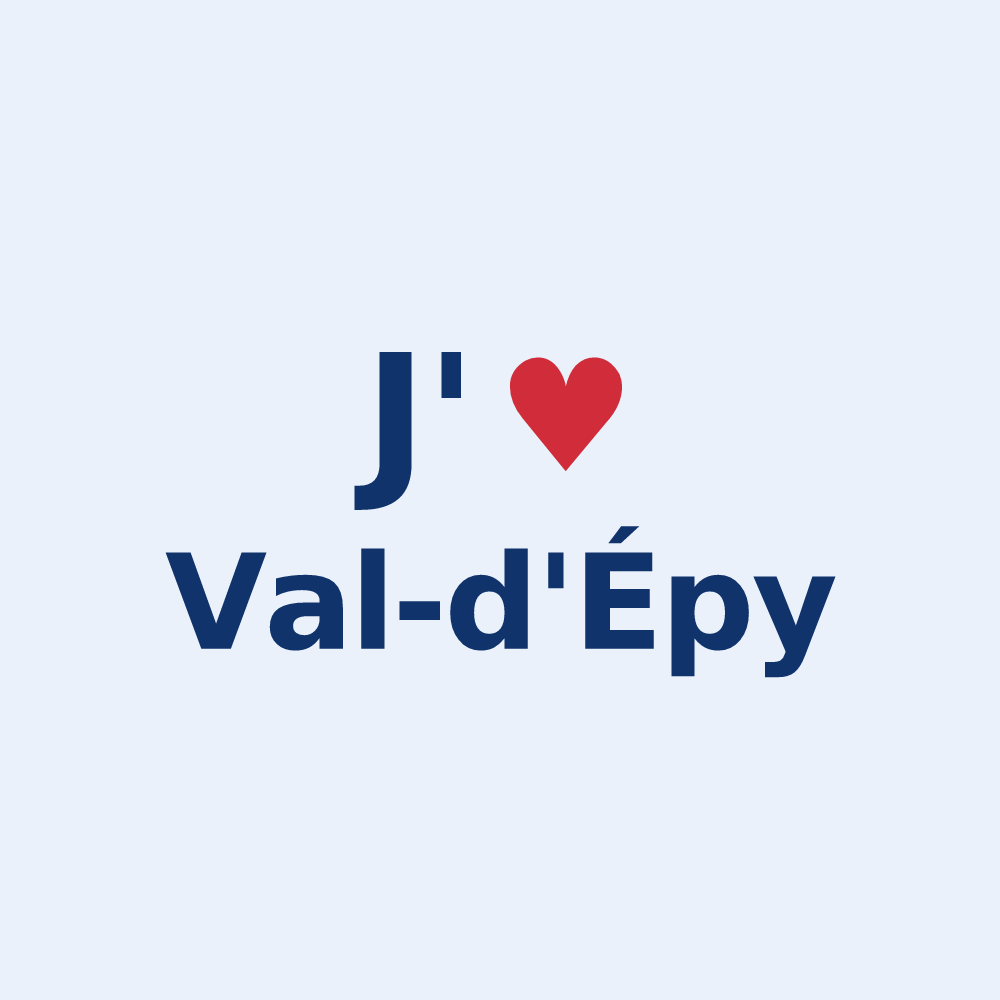 Sticker personnalisé Val-d'Épy — design J'aime Val-d'Épy