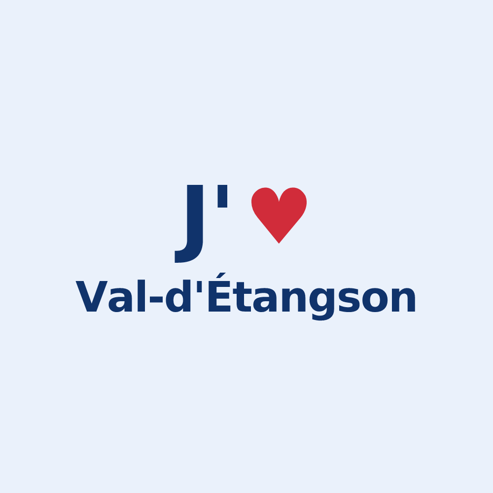 Sticker personnalisé Val-d'Étangson — design J'aime Val-d'Étangson