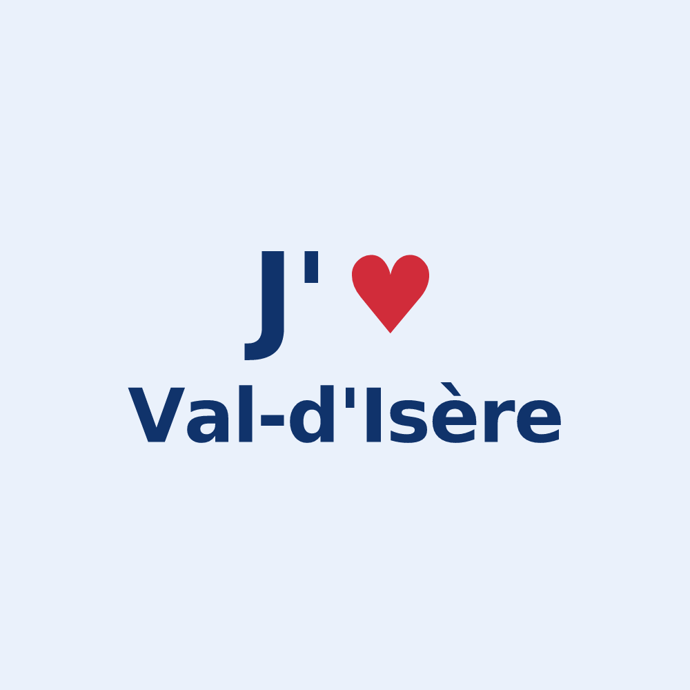 Sticker personnalisé Val-d'Isère — design J'aime Val-d'Isère