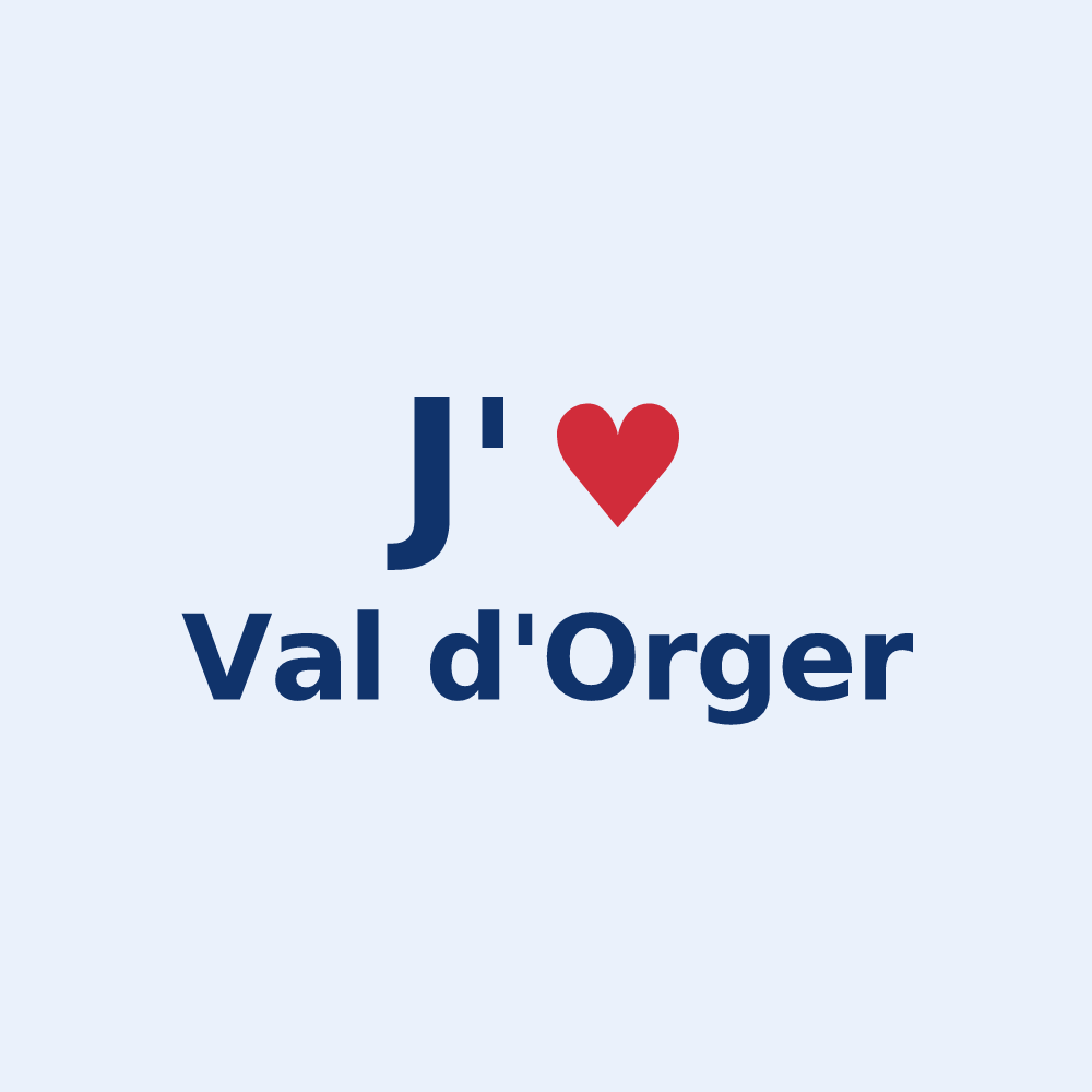 Sticker personnalisé Val d'Orger — design J'aime Val d'Orger
