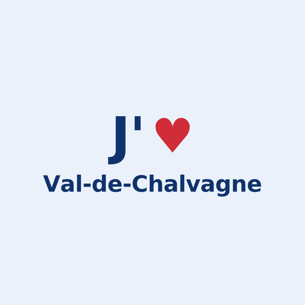Sticker personnalisé Val-de-Chalvagne — design J'aime Val-de-Chalvagne