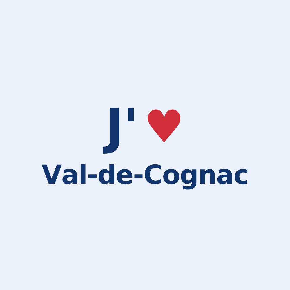 Sticker personnalisé Val-de-Cognac — design J'aime Val-de-Cognac