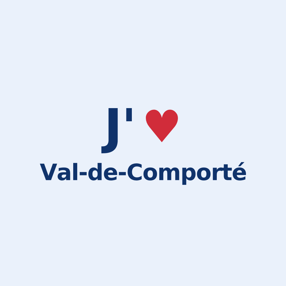 Sticker personnalisé Val-de-Comporté — design J'aime Val-de-Comporté