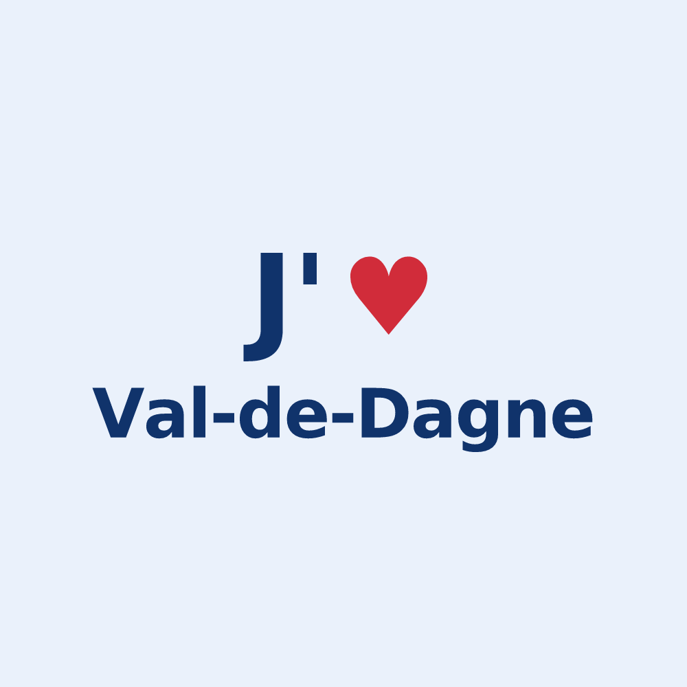 Sticker personnalisé Val-de-Dagne — design J'aime Val-de-Dagne