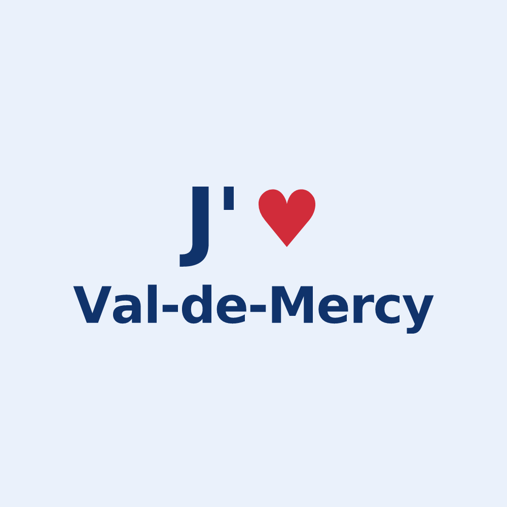 Sticker personnalisé Val-de-Mercy — design J'aime Val-de-Mercy