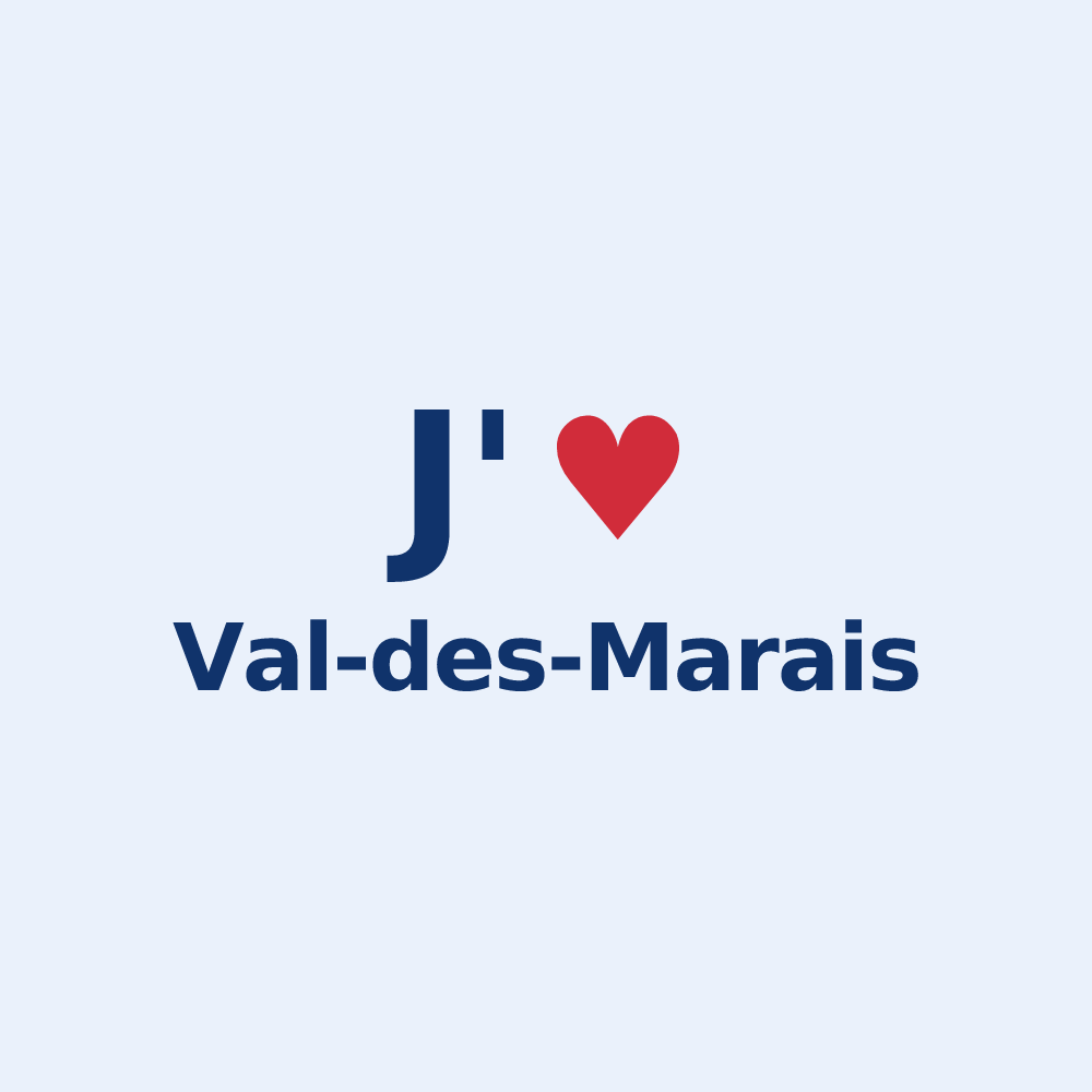 Sticker personnalisé Val-des-Marais — design J'aime Val-des-Marais
