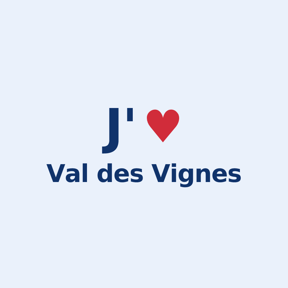 Sticker personnalisé Val des Vignes — design J'aime Val des Vignes