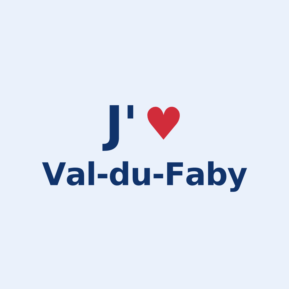 Sticker personnalisé Val-du-Faby — design J'aime Val-du-Faby