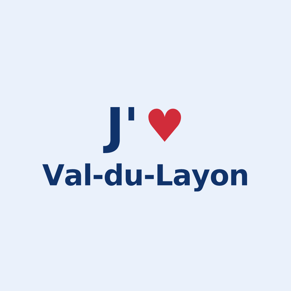 Sticker personnalisé Val-du-Layon — design « J'aime Val-du-Layon » imprimé sur le sticker