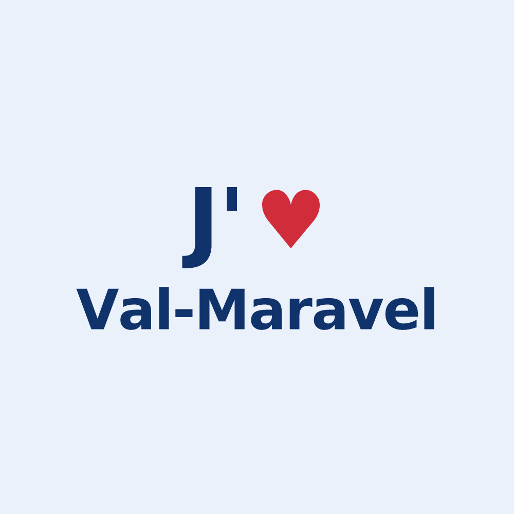 Sticker personnalisé Val-Maravel — design J'aime Val-Maravel