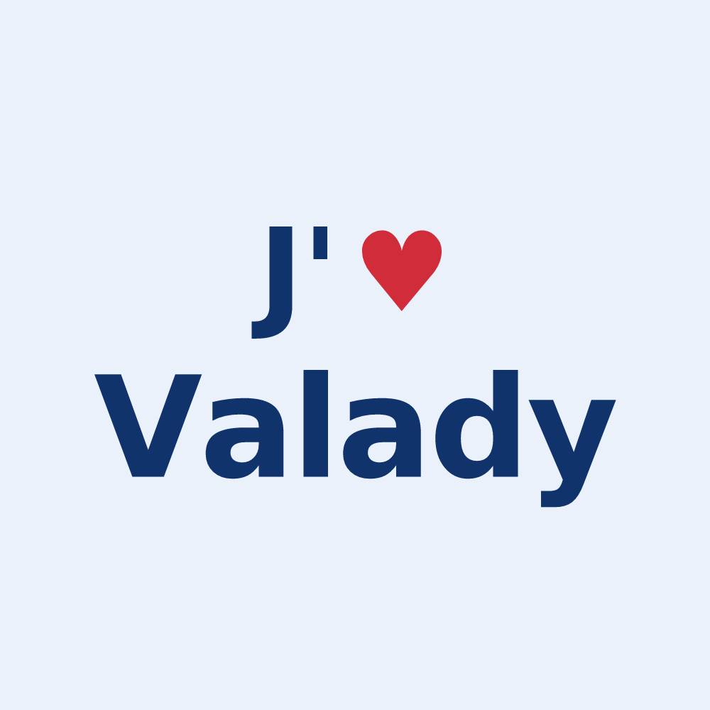 Sticker personnalisé Valady — design J'aime Valady