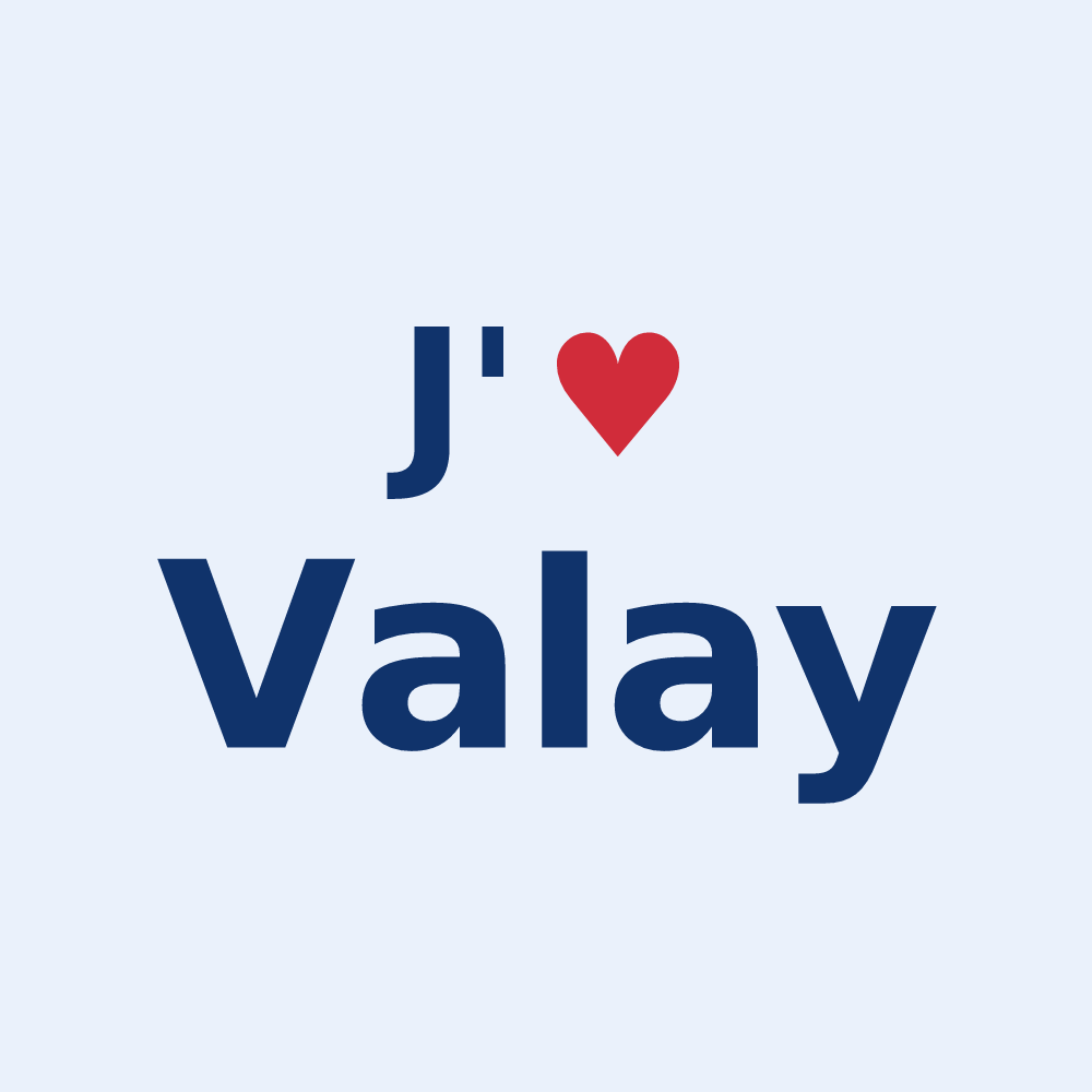Sticker personnalisé Valay — design J'aime Valay