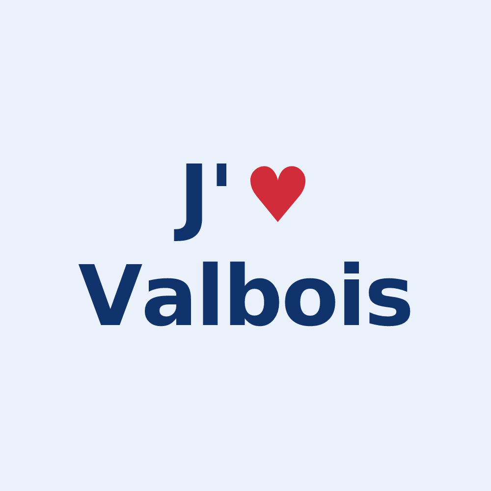 Sticker personnalisé Valbois — design J'aime Valbois