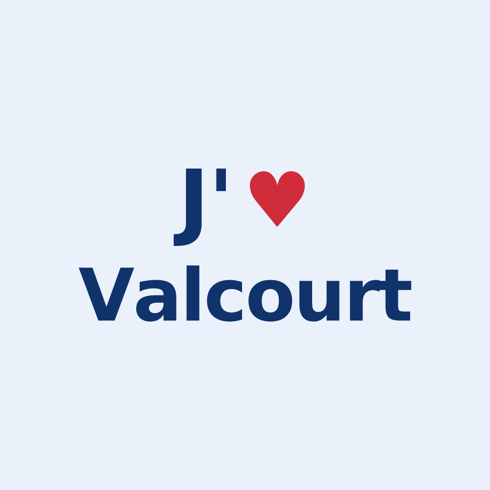 Sticker personnalisé Valcourt — design J'aime Valcourt
