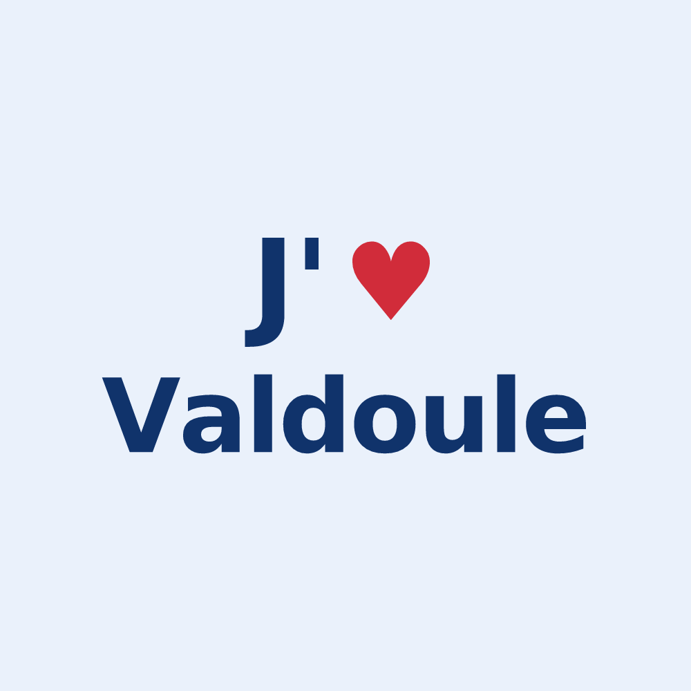 Sticker personnalisé Valdoule — design « J'aime Valdoule » imprimé sur le sticker