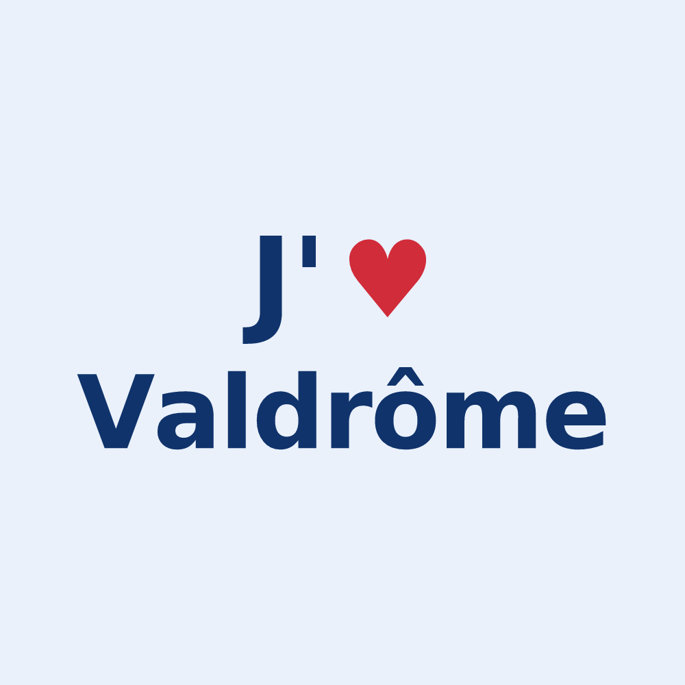Sticker personnalisé Valdrôme — design J'aime Valdrôme