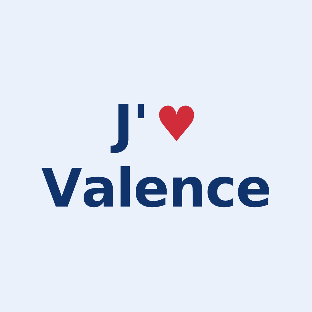 Sticker personnalisé Valence — design J'aime Valence
