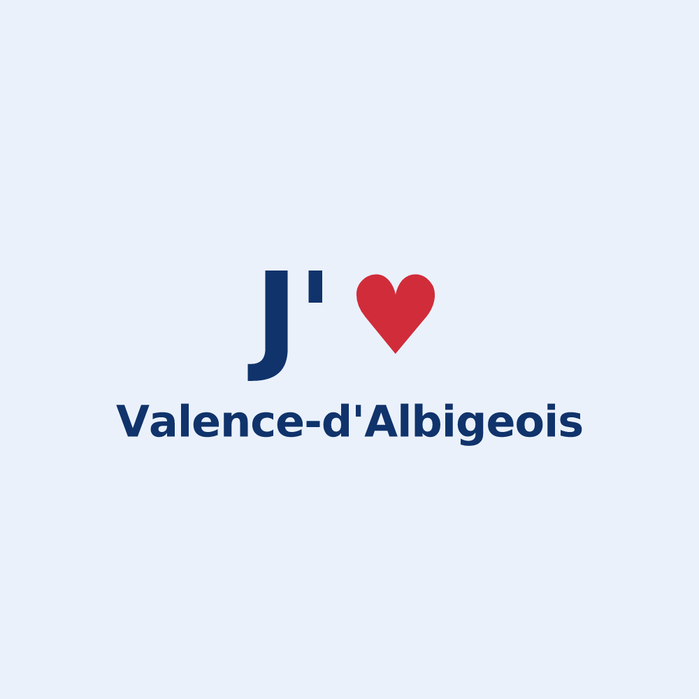 Sticker personnalisé Valence-d'Albigeois — design J'aime Valence-d'Albigeois