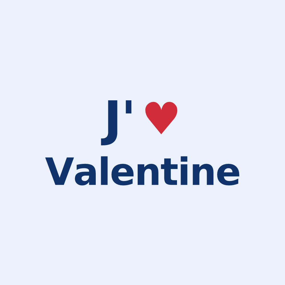 Sticker personnalisé Valentine — design J'aime Valentine
