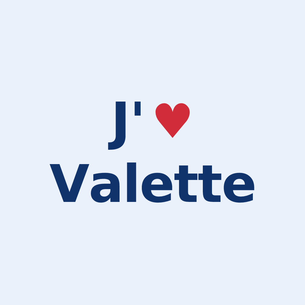 Sticker personnalisé Valette — design J'aime Valette